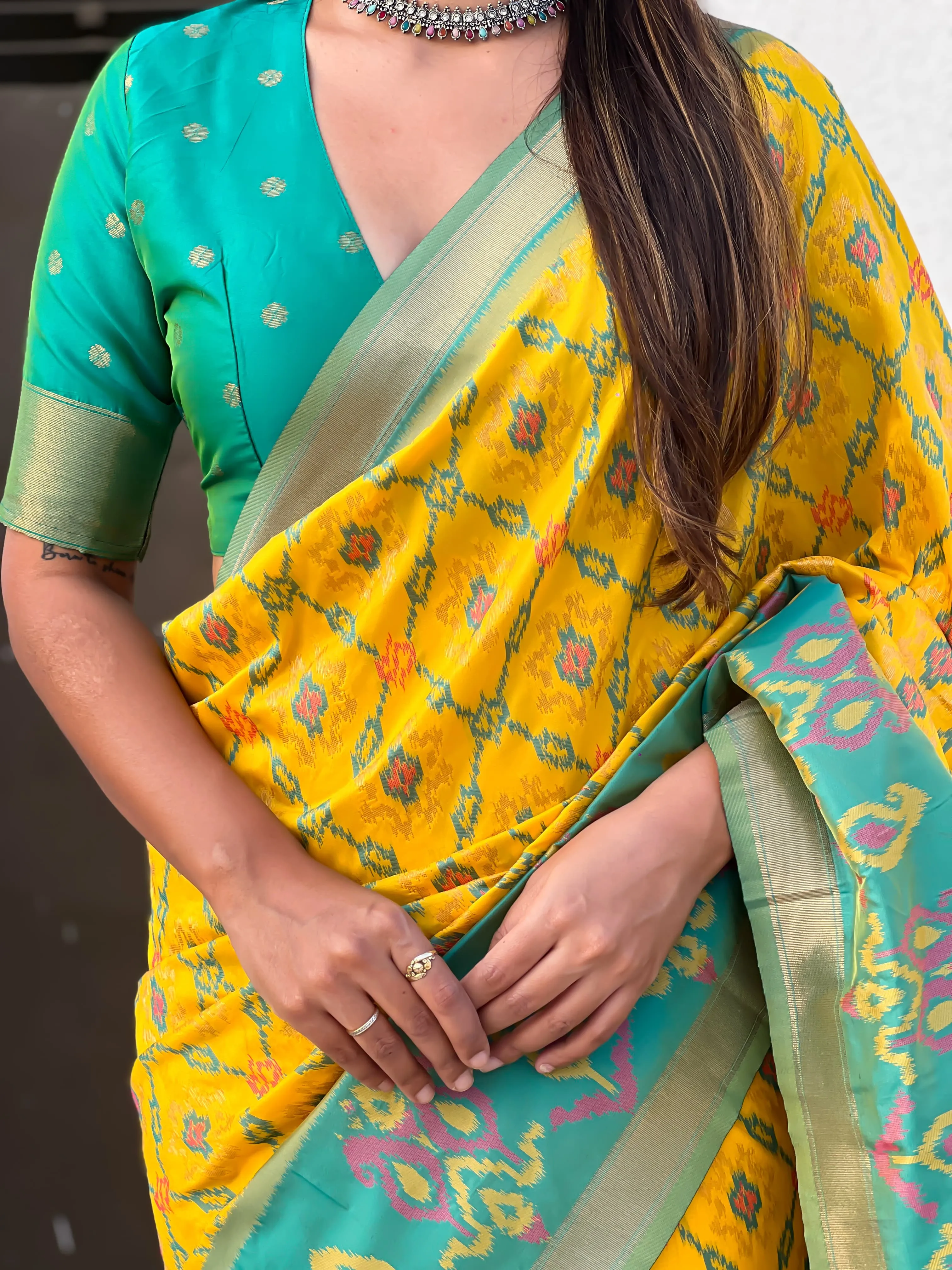 Buy Satarangi Ikkat Premium Saree in Surat - Reseller Bazzar